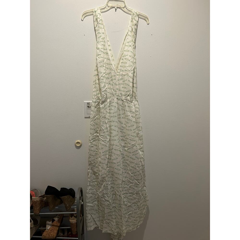 New Women’s A New Day Fish 🐠 Print Maxi Dress Lightweight Cream size XXL